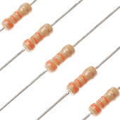 33k Ohm 1/4W 5% Carbon Film Resistor (5pk)