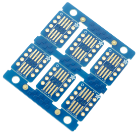 Adafruit SMT Breakout PCB for SOIC-8, MSOP-8 or TSSOP-8 (6 Pack)