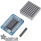 Adafruit Mini 8x8 LED Matrix w/I2C Backpack - Blue