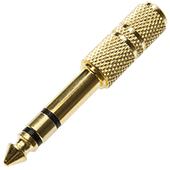 Gold-Plated Stereo Jack Adaptor 3.5 to 6.35mm