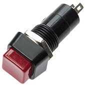 Latching Square Red Push Switch