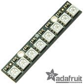 Adafruit NeoPixel Stick - 8 x 5050 RGB LED with Integrated Drivers